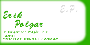erik polgar business card